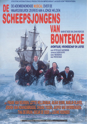 Afbeelding: Flyer van de musical De scheepsjongens van Bontekoe